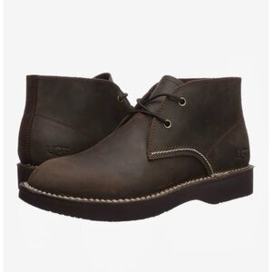 UGG New Camino Waterproof Chukka Boots Size 13 Grizzly Brown Leather Lace Up